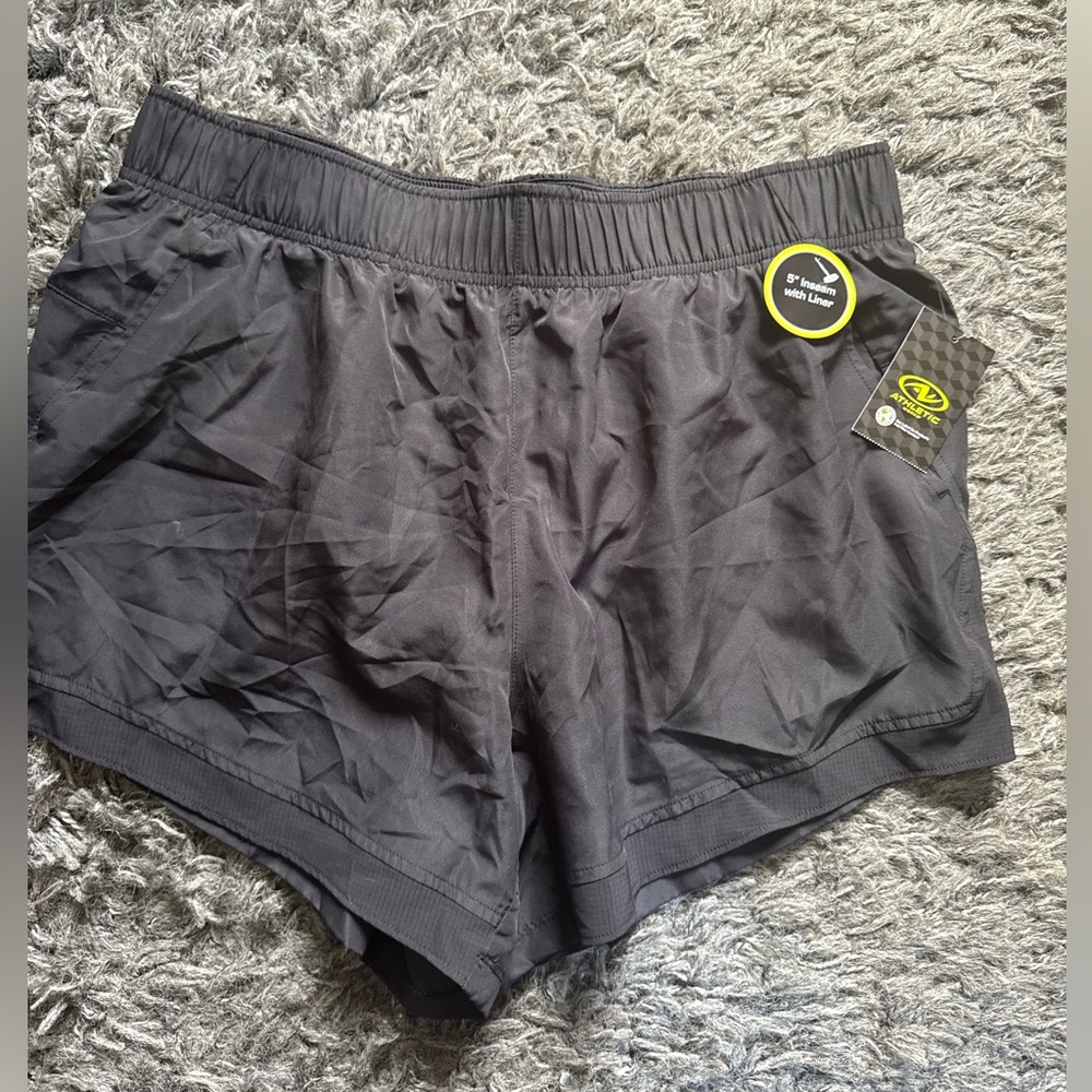 Athletic Works Women's Black Running Shorts with Elastic Waist